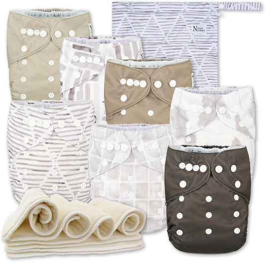 Nora's Nursery Earthy Boho cloth diaper set front view