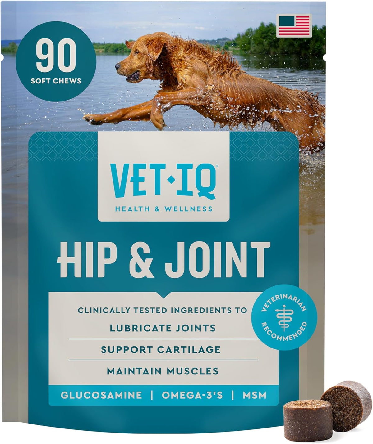 VetIQ Glucosamine Hip & Joint Supplement for Dogs, 180 Soft Chews, Joint Support Supplement with MSM and Krill, Dog Health Supplies Large & Small Breed, Chicken Flavored Chewables - Image 12