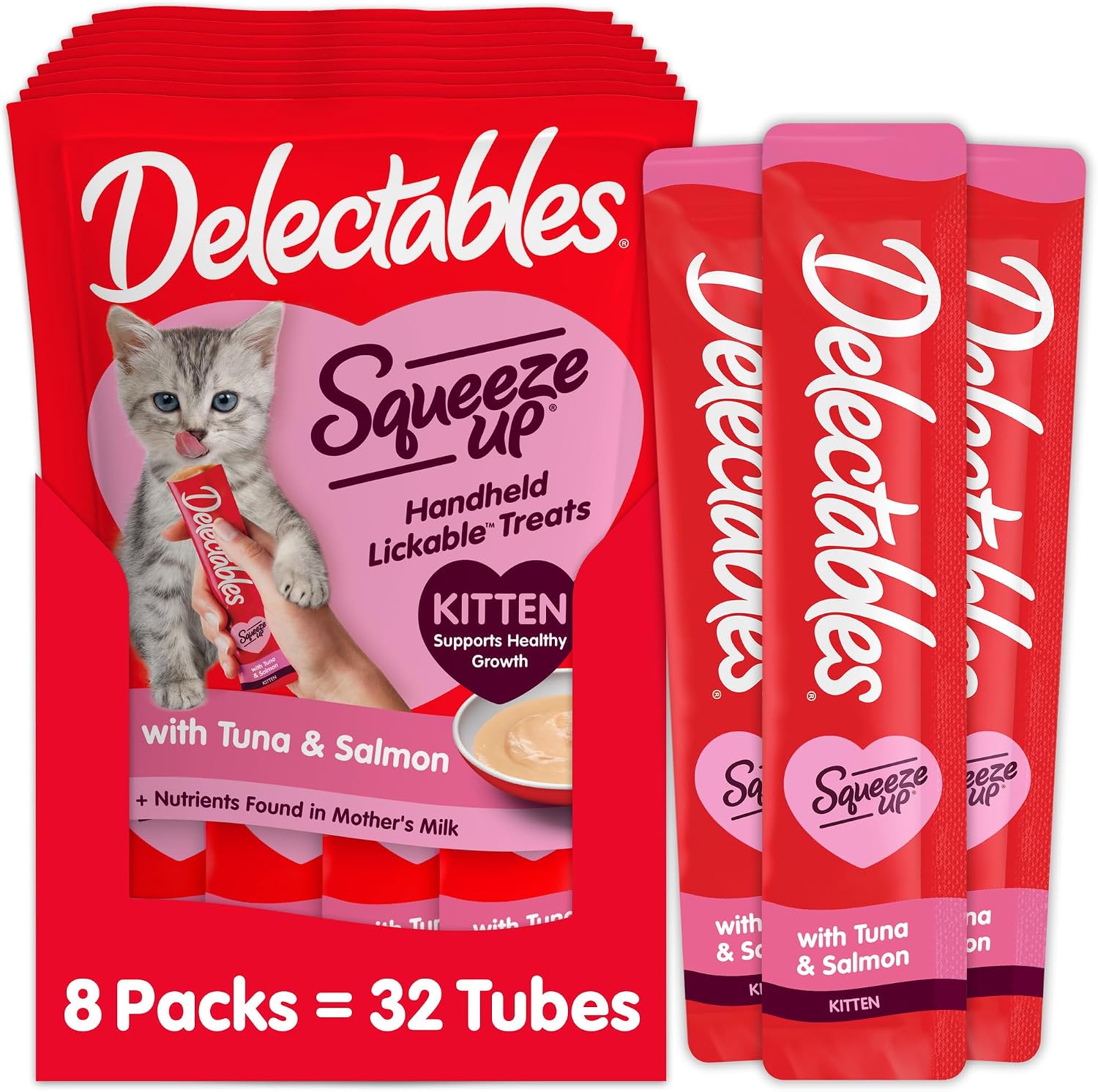 Delectables Squeeze Up Kitten Variety Pack, Creamy Squeezable Puree, Lickable Wet Cat Treats, Grain Free, No Added Fillers, No by-Products, No Added Preservatives, 0.5 Ounces Tube, 20 Tubes Total - Image 12