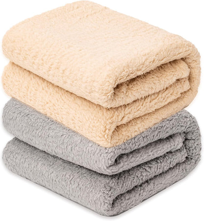 3 Blankets, Dog Cat Pet Blanket, Soft Warm Fleece, for Puppy, Small Dogs or Kitten, Cats, Plush Fuzzy Blanket for Bed, Sofa, Travel (32" x 24", 3/Pack, Beige+Light Gray+Dark Gray) - Image 13