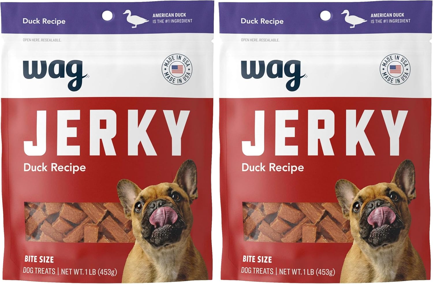 Amazon Brand - Wag Soft & Tender American Jerky Dog Treats - Duck Bites, 16 Ounce (Pack of 1) - Image 15