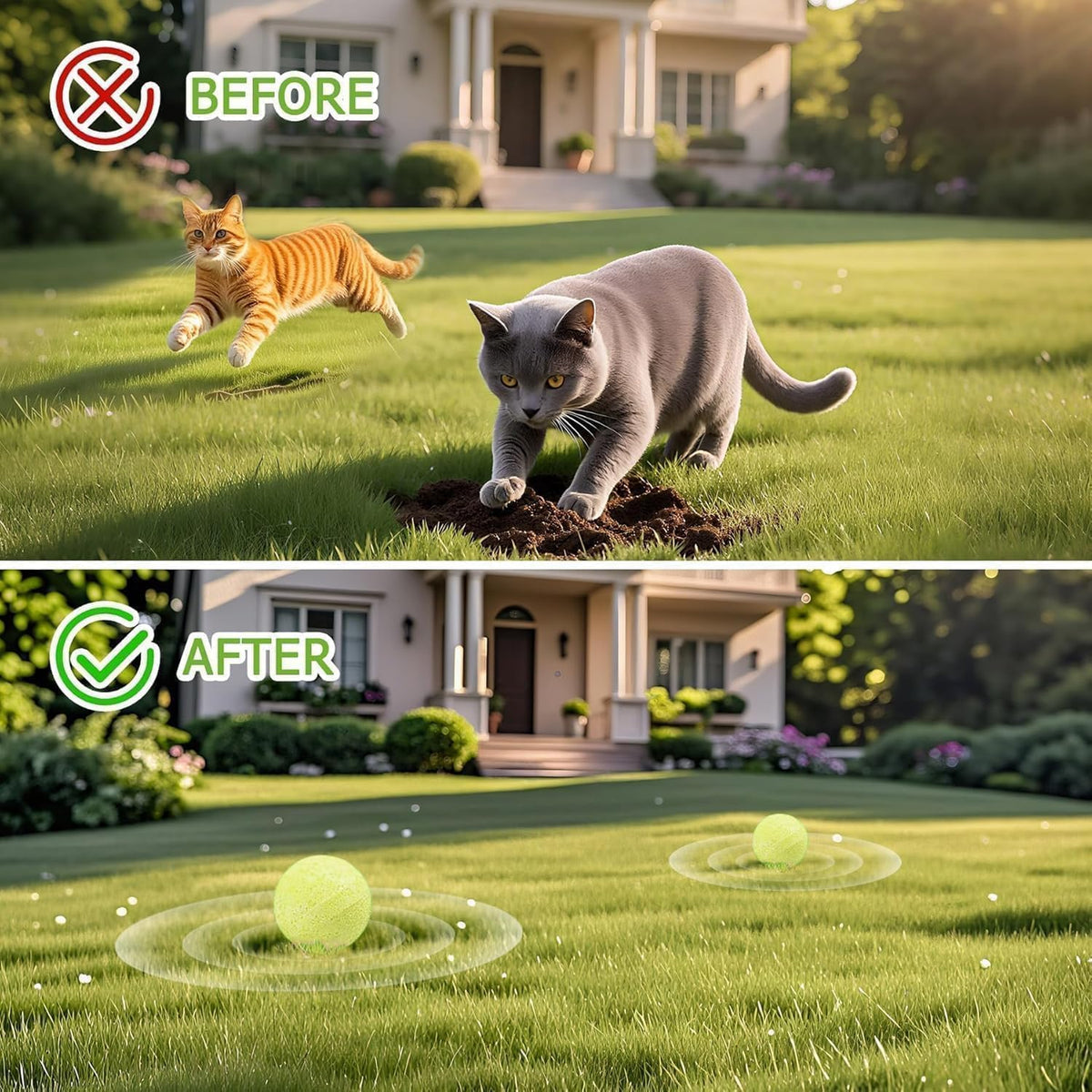 Instructions for using Shiumore cat deterrent balls in home