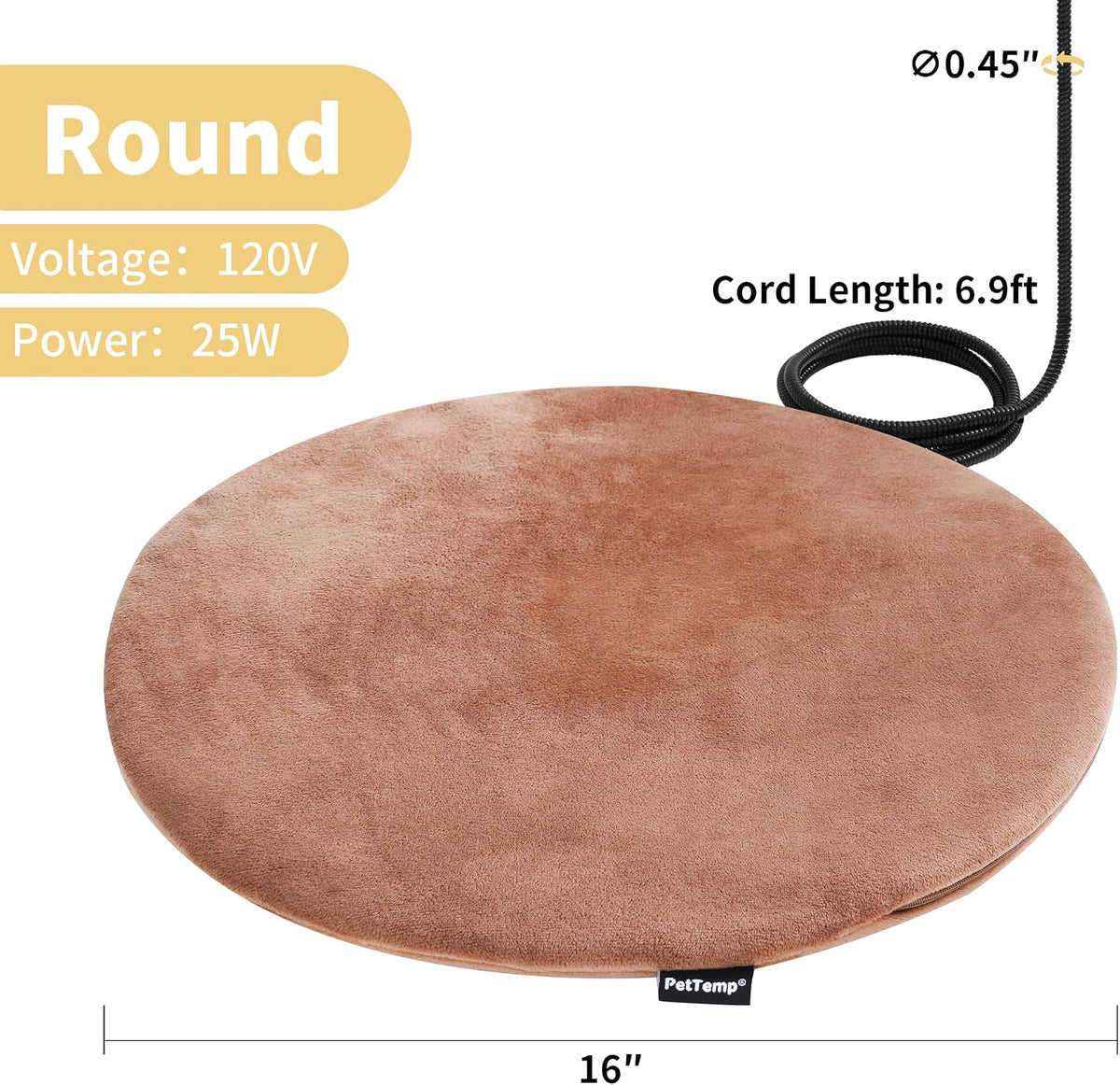 Removable and washable brown fleece cover being zipped off the pet heating pad.