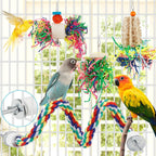 Bird Shredding Foraging Toys Parakeet Toy Chewing Hanging Toy Shredded Paper Bird Cage Accessories Bird Rope Perch for Conure Cockatiel Budgies Lovebird Parrotlet - Image 4