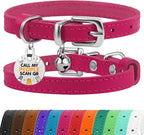 BRONZEDOG Leather Cat Collar with Removable Bells Non Breakaway Kitten QR Tag for Girl Boy (7" - 9" for Cats, Black & Gold) - Image 12