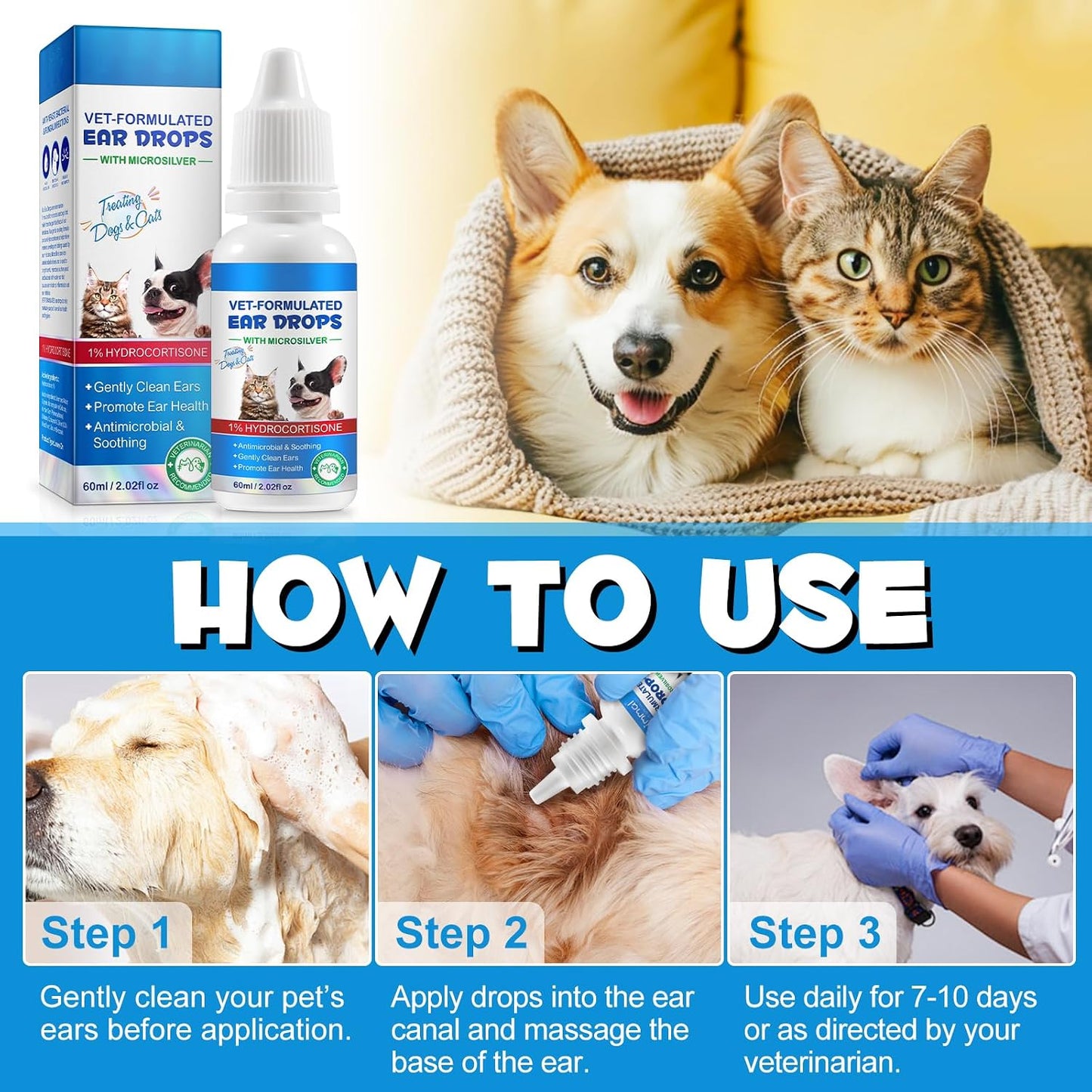 Close up of Vosifsdiy pet ear medication bottle cap
