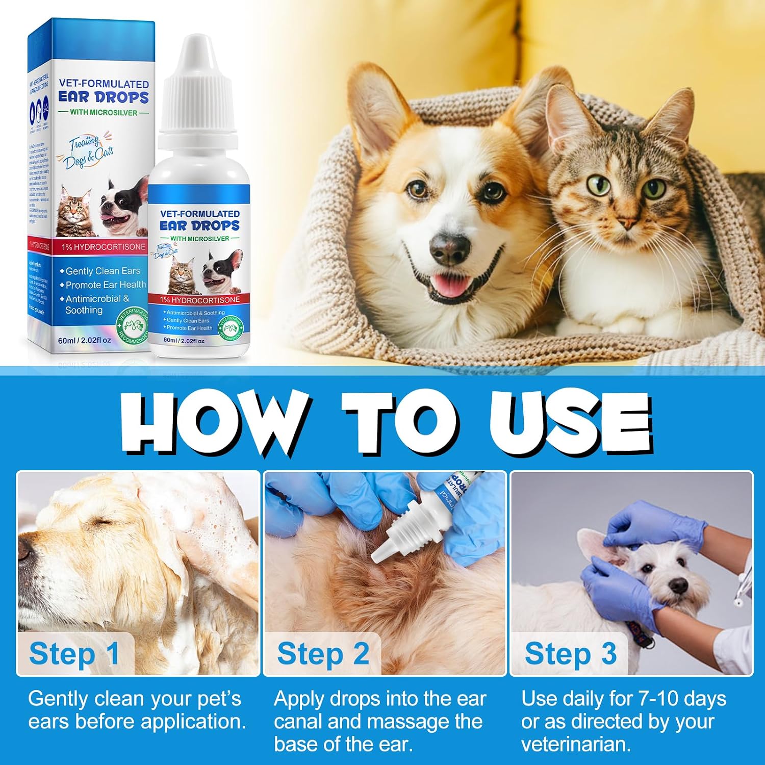 Close up of Vosifsdiy pet ear medication bottle cap