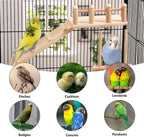 FrgKbTm Bird Perches Platform Swing with Climbing Ladder, Parakeet Cage Accessories Wooden Playing Gyms Exercise Sturdy for Small Birds - Image 4