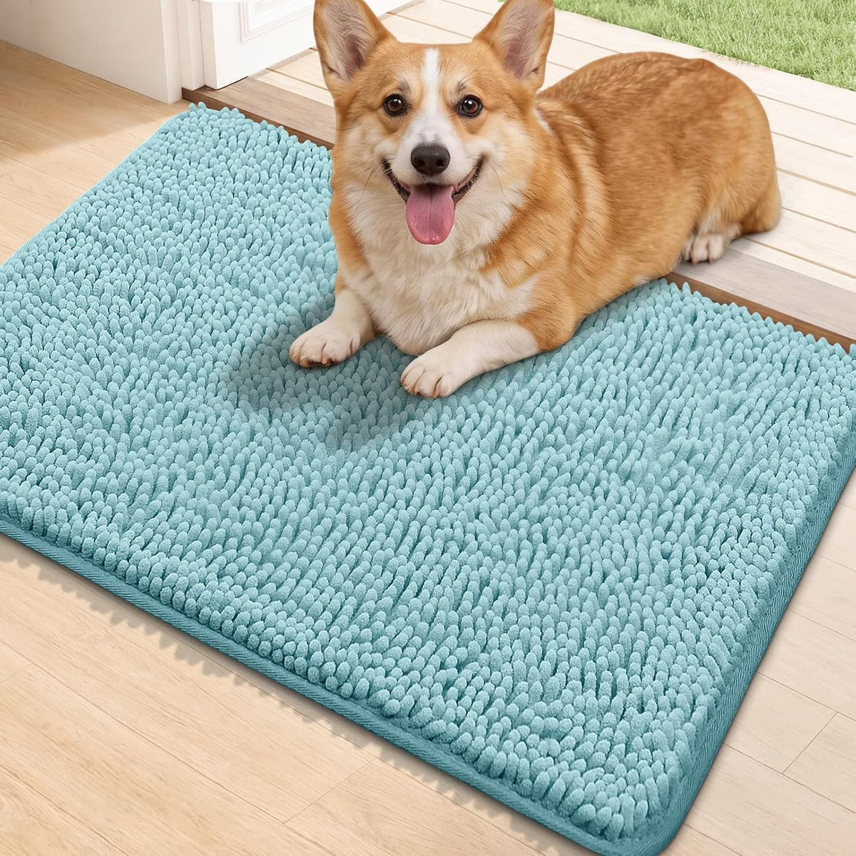 Bcoimo cat rug used near feeding bowl for mess prevention