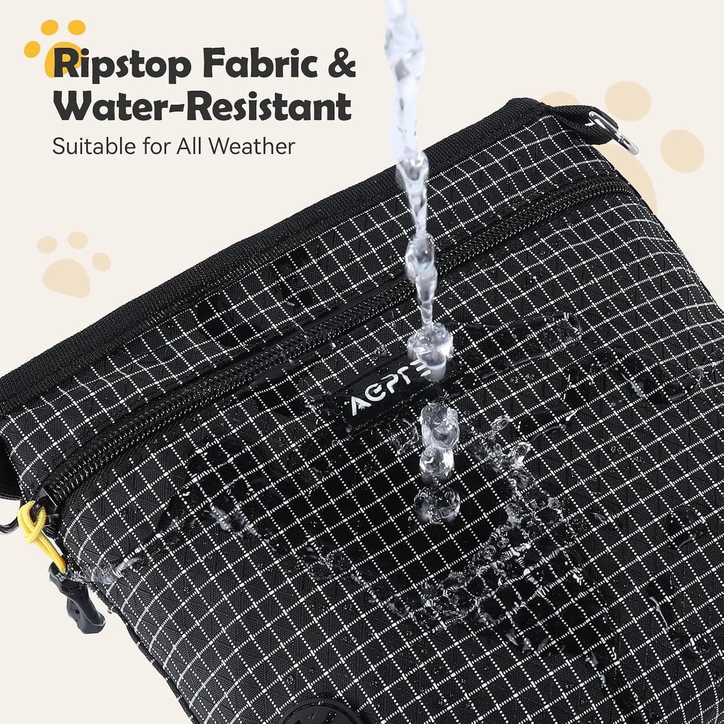 Agptek dog walking bag showing D-ring and shoulder strap