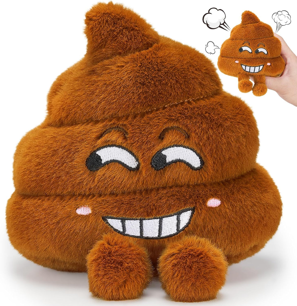 SnugBibble farting poop plush toy front view funny gag gift