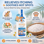 Petsus two in one hypoallergenic pet shampoo and conditioner with Dead Sea minerals for dogs.