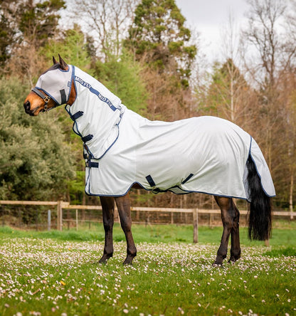 Horseware Mio Fly Sheet front view showing integrated neck and chest closure