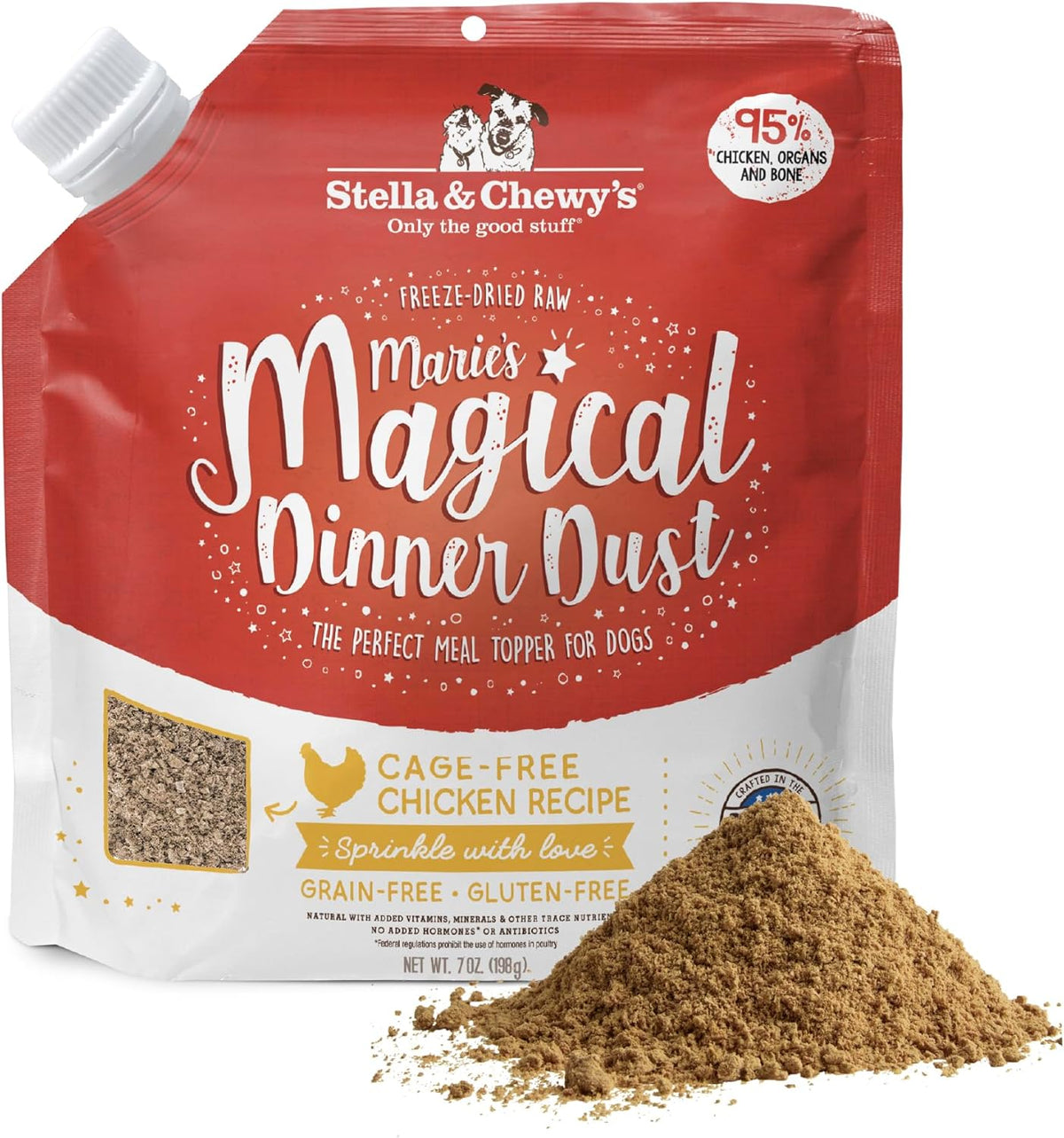 Stella & Chewy's Marie's Magical Breakfast Sprinkles Freeze-Dried Raw Bacon, Egg & Cheese Recipe Grain-Free Dog Food Topper, 7-oz Bag - Image 12