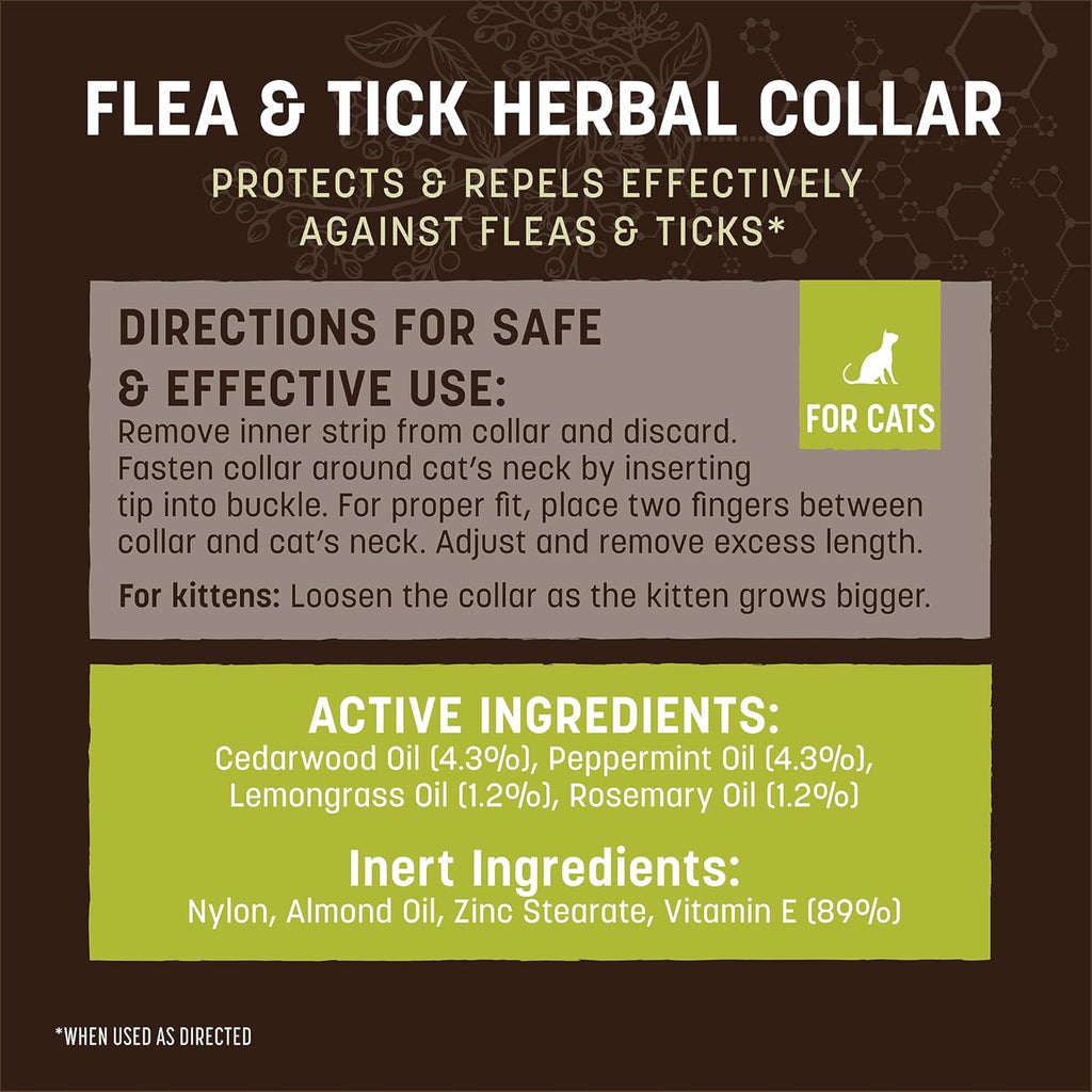 Close up of Earth Animal natural flea collar for cats