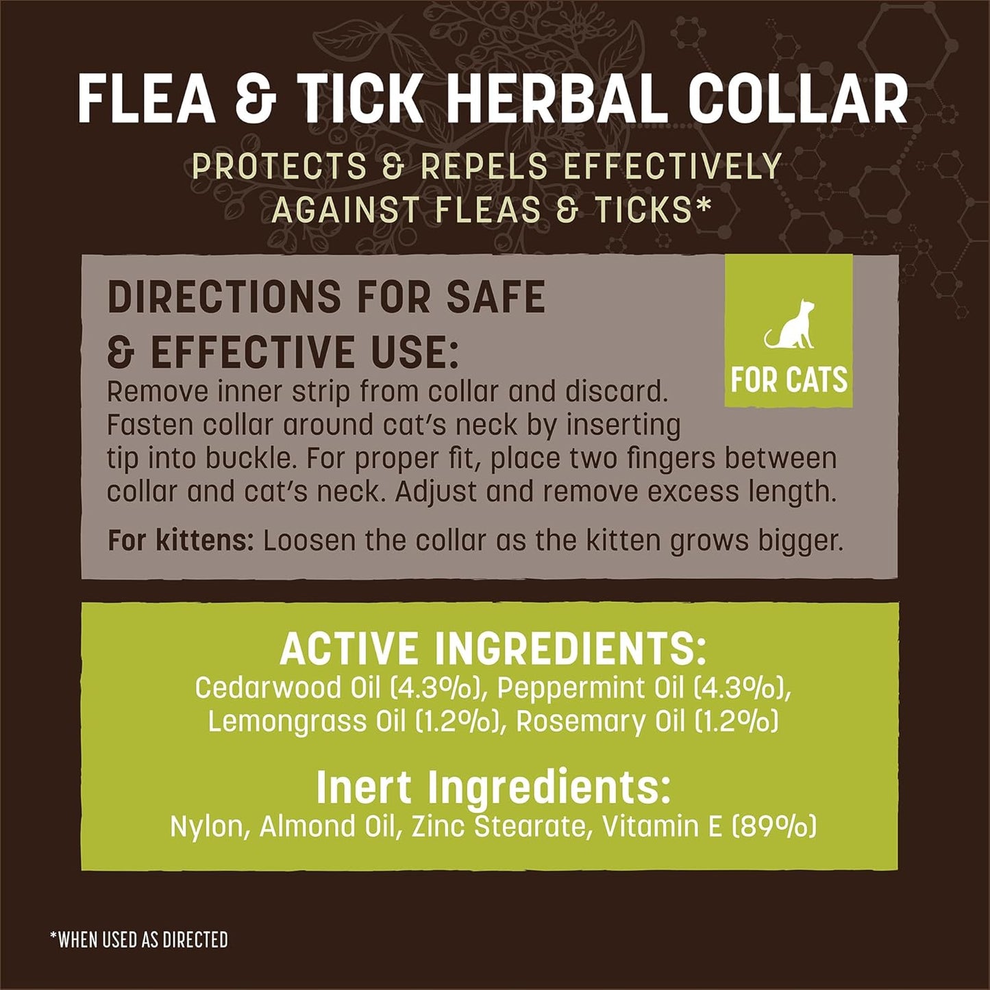 Close up of Earth Animal natural flea collar for cats