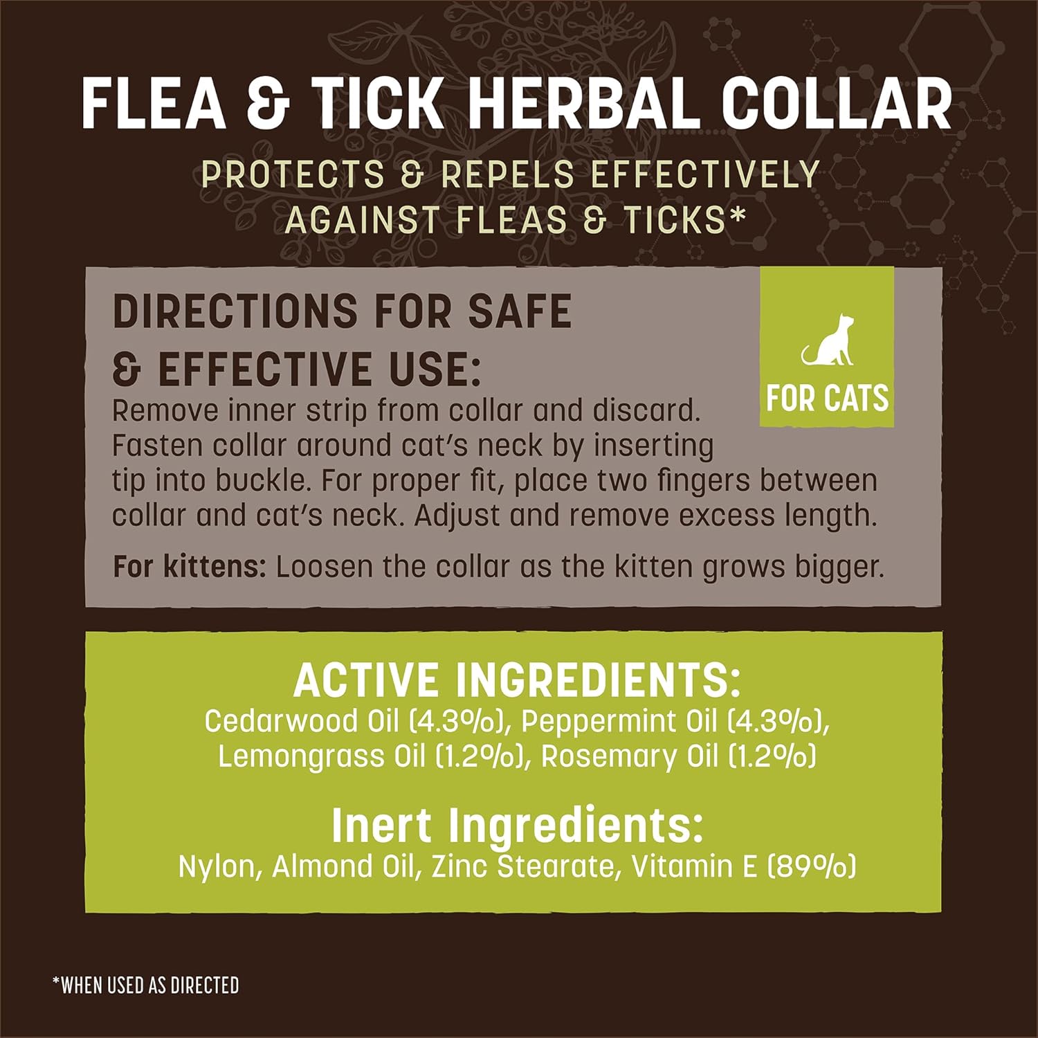Close up of Earth Animal natural flea collar for cats