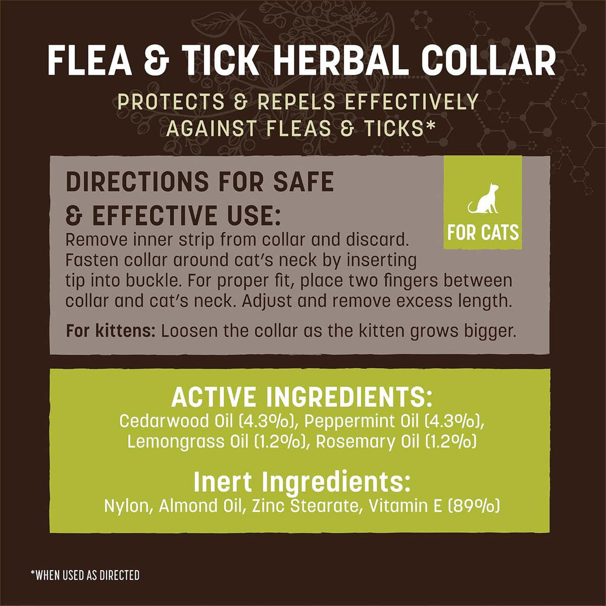 Close up of Earth Animal natural flea collar for cats