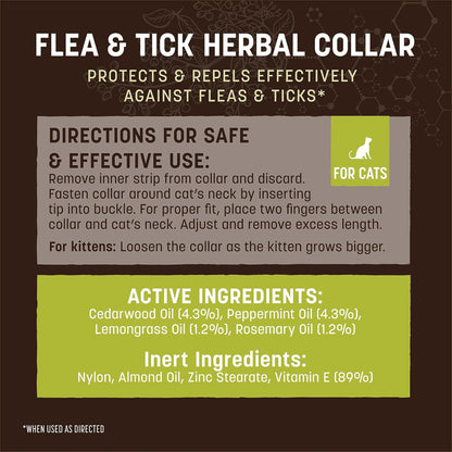 Close up of Earth Animal natural flea collar for cats