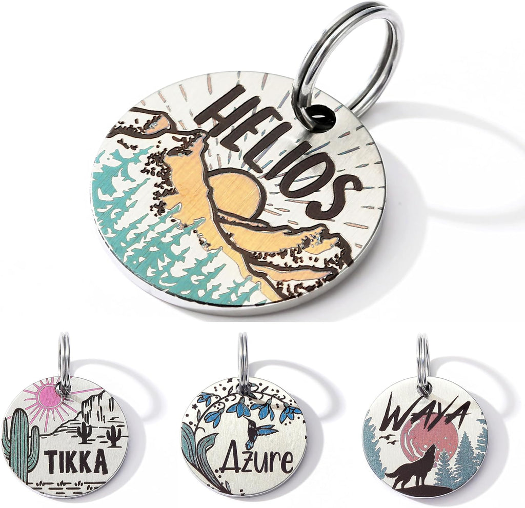 Colorful Dog Tags Personalized, Engraved Dog Tags with Colored Printing for Pets, Customizable Cat Collar Holder Tag (Cactus) - Image 15