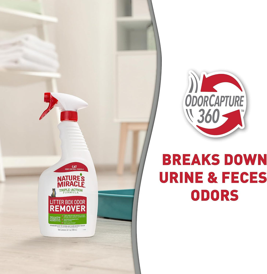 Nature's Miracle 24 Ounces litter box maintenance spray for Indian pet parents.