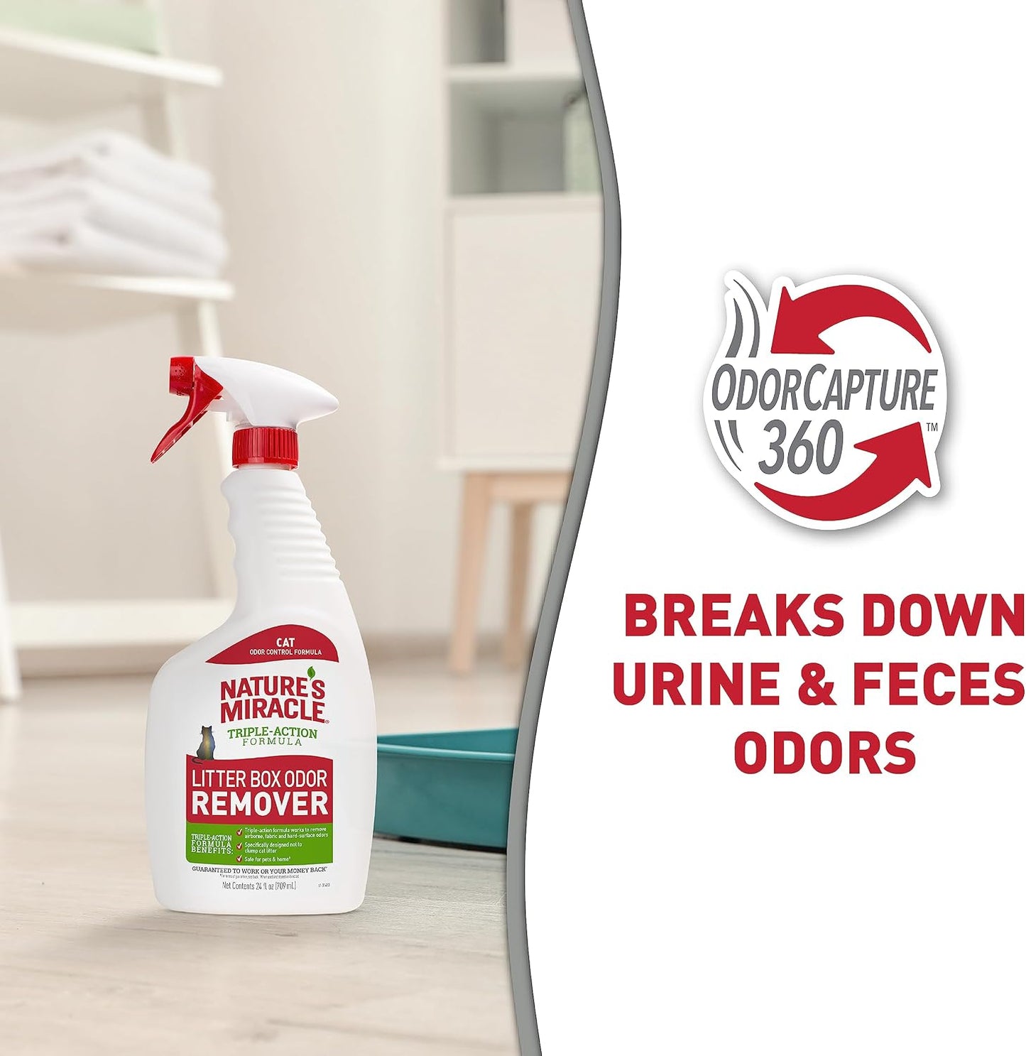 Nature's Miracle 24 Ounces litter box maintenance spray for Indian pet parents.