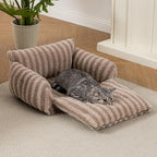 Side view of expandable pet sofa for cats and kittens