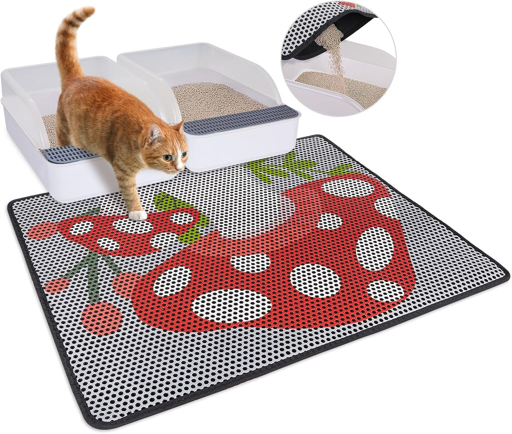 Bienbee Cat Litter Mat, 46"x27" Jumbo Litter Mat Double Layer Litter Trapping Mat,Reduces Tracking and Keeps Floors Clean, Black Cat XL - Image 10