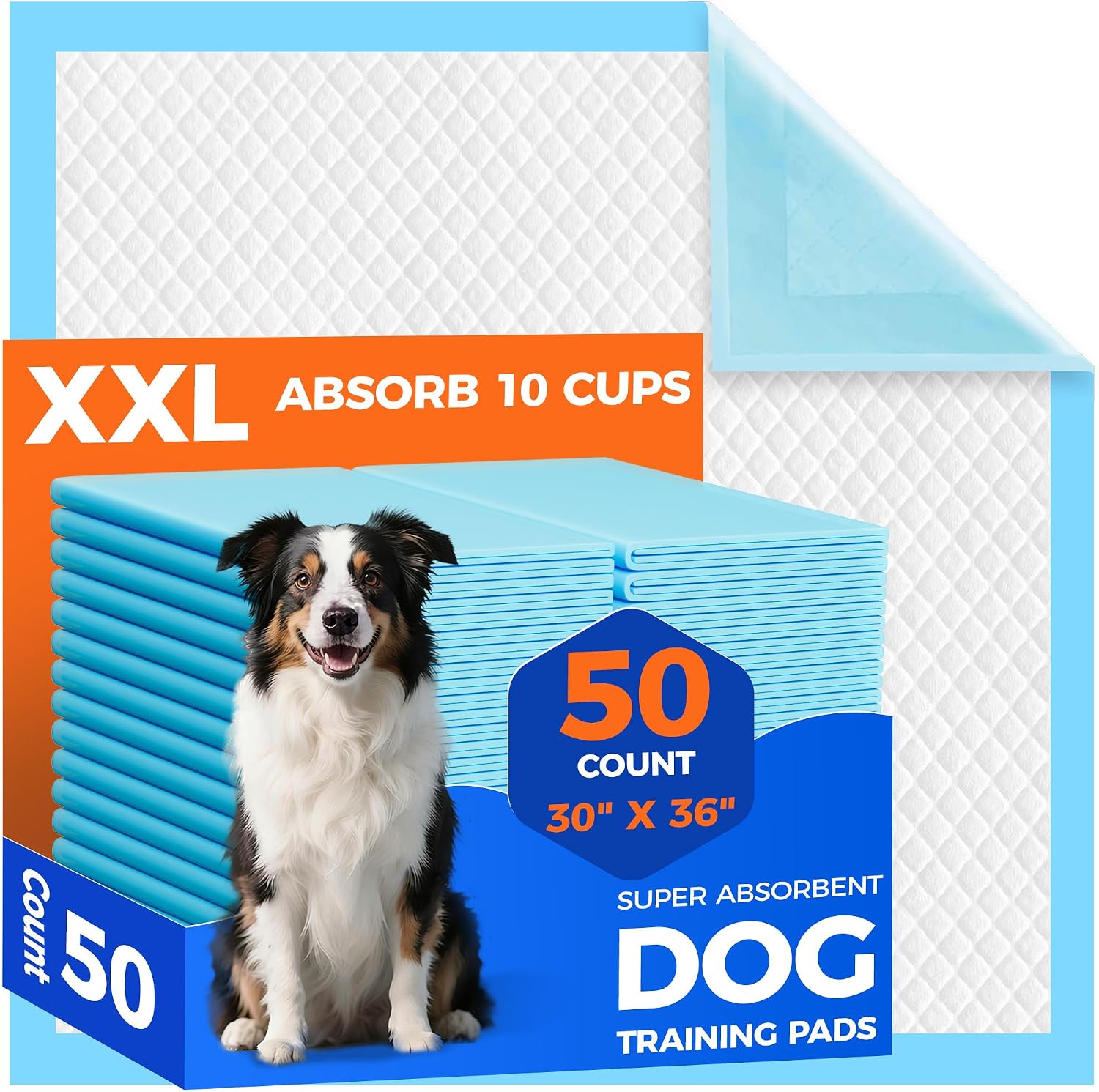 50 Count Dog Pee Pads Extra Large- 28" x 34", Super Absorbent Leak-Proof XL Puppy Pads 50 Pack Quick-Dry XLarge Disposable Pet Potty Training Pads for Dogs, Puppies, Doggie - Image 10
