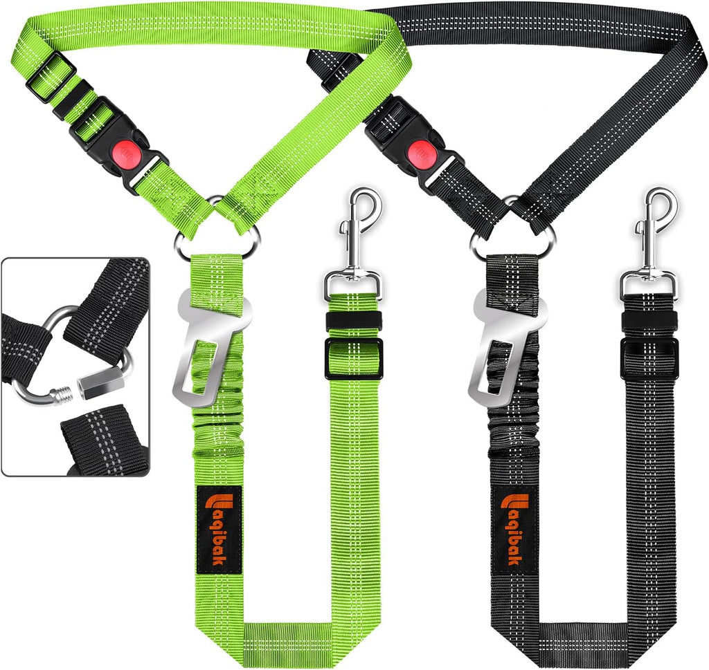 Removable Dog Seat Belt Harness for Car, 3 in 1 Pet Dog Car Seatbelt Leash, Retractable Restraint Secures to Vehicle Headrest & Adjustable Reflective Bungee Dog Seatbelt Tether, Blue and Black - Image 15