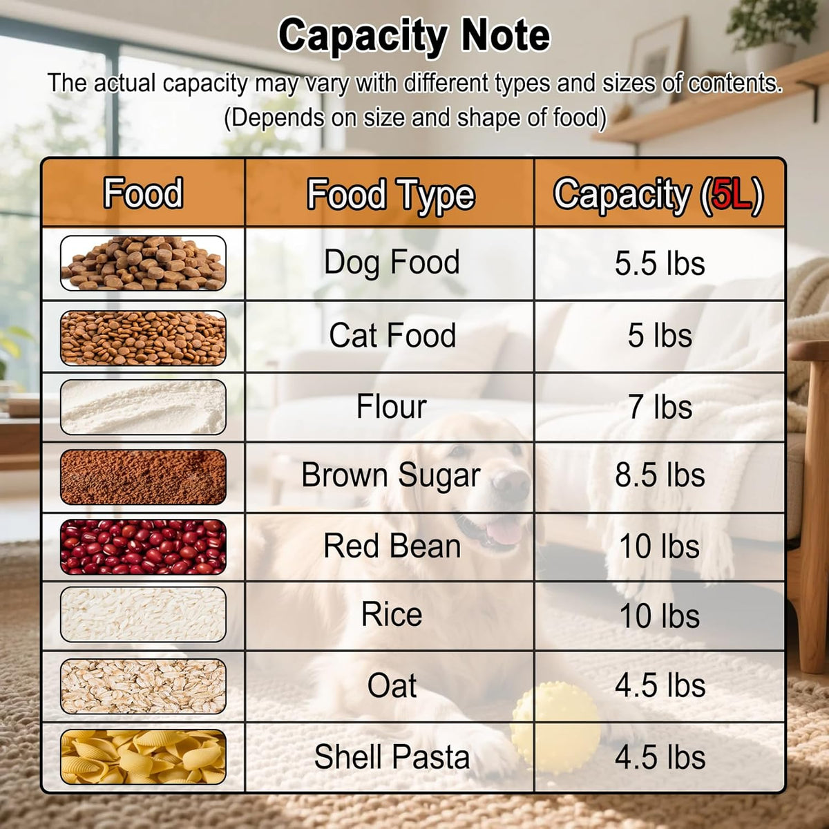 Transparent Leawalk container showing food storage capacity