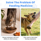 Washable and reusable pet safe plastic medicine feeders for small animals.