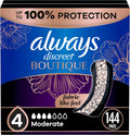 Always Discreet Boutique incontinence pads front view package for bladder leak protection