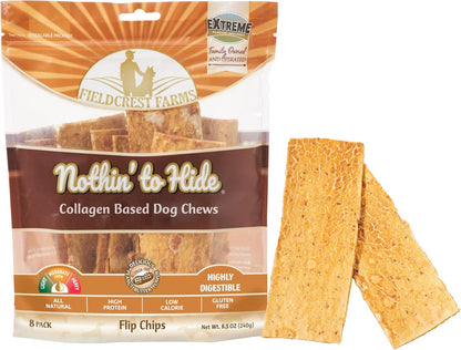Fieldcrest Farms Nothin to Hide Flip Chips Dog Chews - Natural Rawhide Alternative Treats for Dogs, Collagen Based Snack for Moderate Chewers Up to 35lbs, Chicken Flavor - Image 12