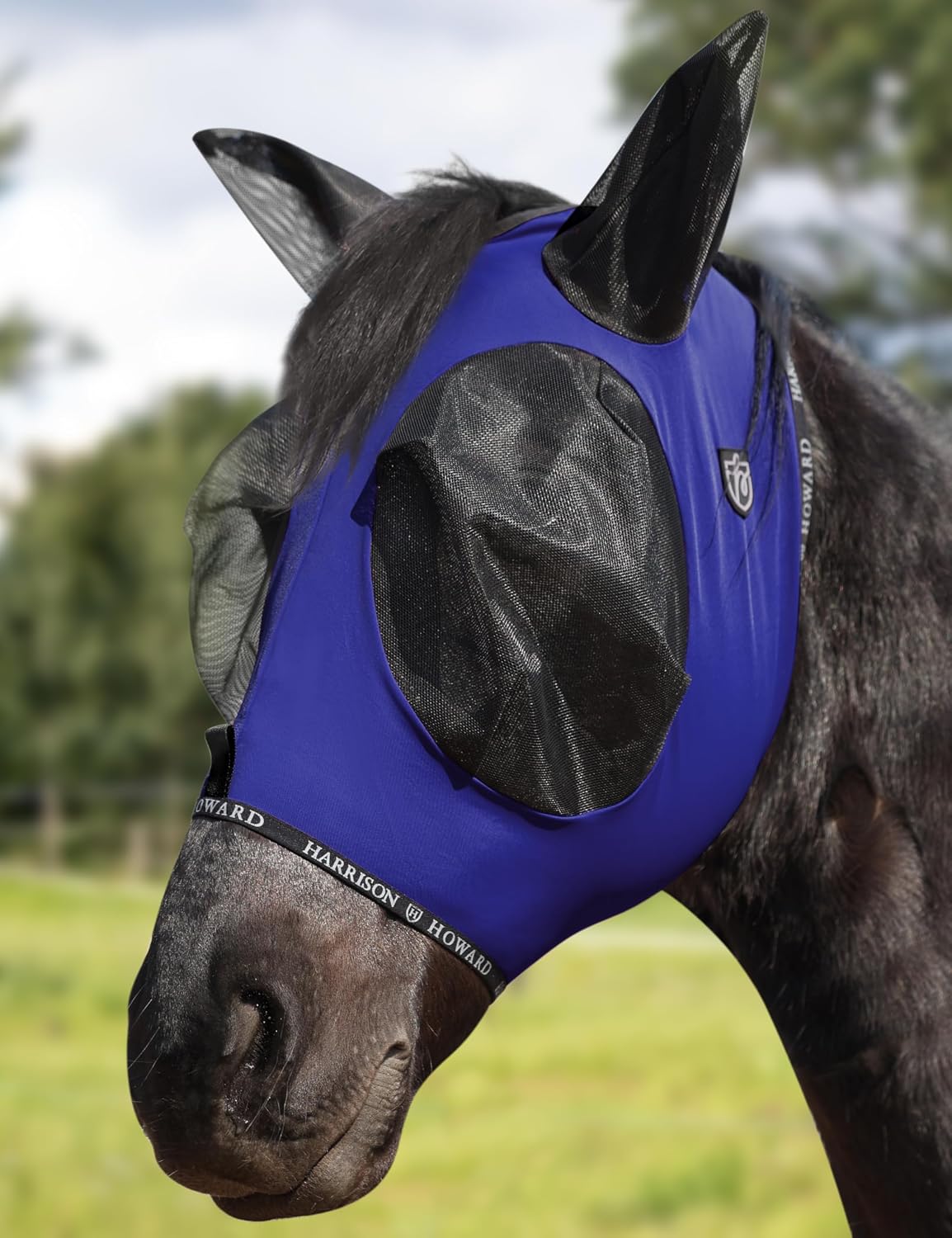 Harrison Howard Horse Fly Mask with Forelock Opening Stretch Breathable and Comfortable for Horses UV -Protection Turquoise Green M - Image 9