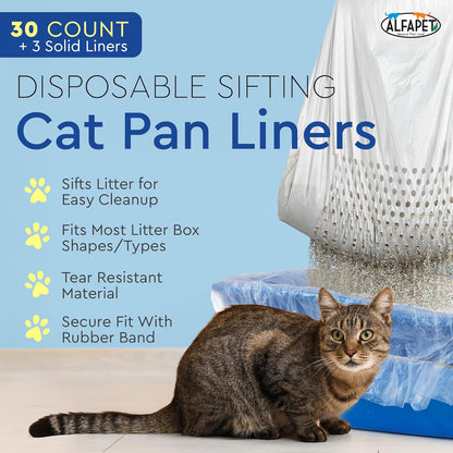 Alfapet extra giant sifting kitty litter bags with a secure rubber band accessory