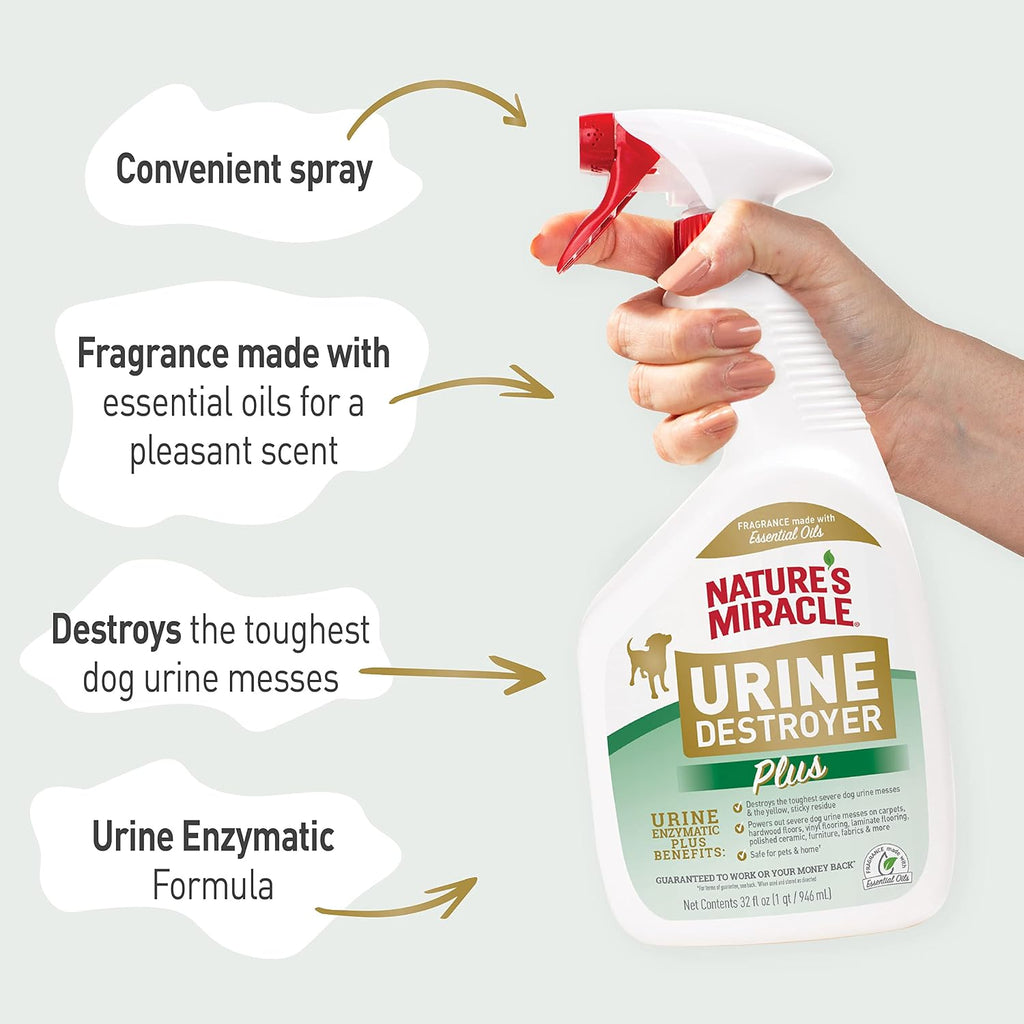 Nature's Miracle Urine Destroyer Plus for Dogs, Enzymatic Formula for Severe Dog Urine Stains, 32 oz - Image 6