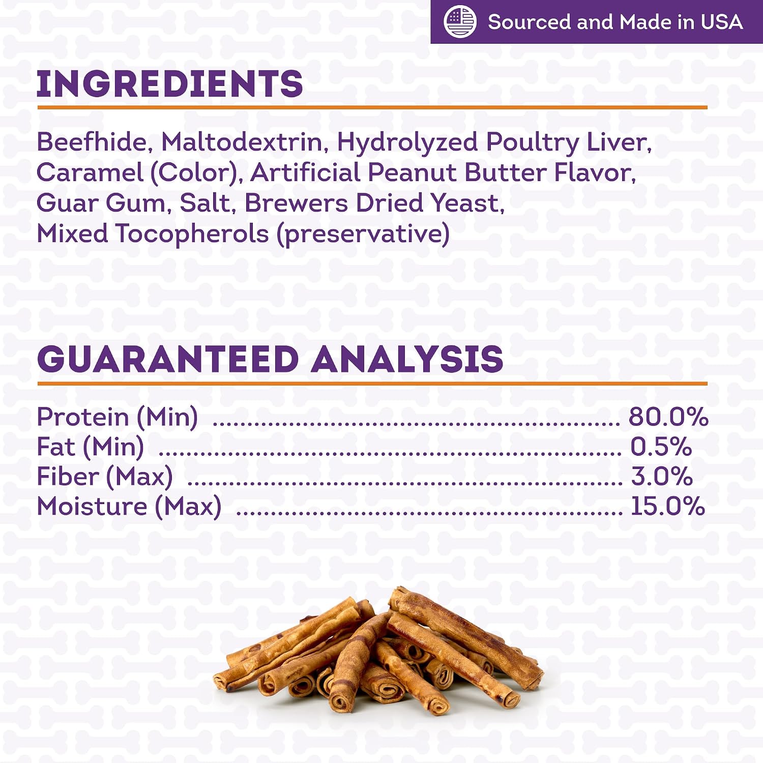 Treatly authentic USA sourced beefhide treats for small and medium dogs