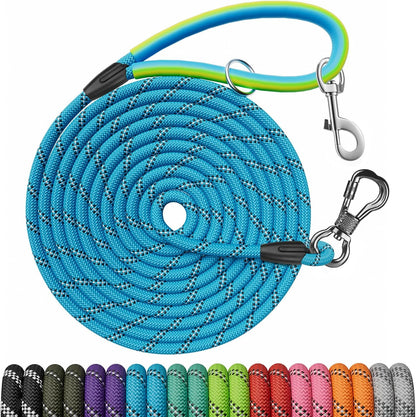NTR 30 FT Dog Leash, Obedience Recall Training Agility Lead, with 2 Swivel Hooks, Reflective Threads and Soft Handle, Puppy Leash for Walking, Hunting, Camping for Small Medium and Large Dogs-Black - Image 10