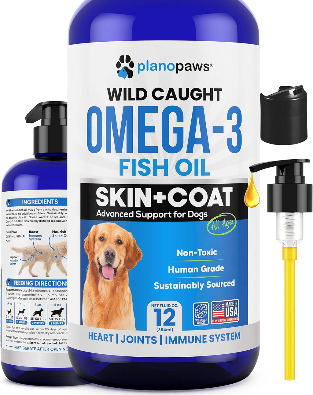 Omega 3 Fish Oil for Dogs - Better Than Salmon Oil - Dog Fish Oil Supplement to Reduce Shedding & Itching - Supports Joints, Brain, and Heart Health - Skin and Coat Supplement - Liquid Fish Oil - Image 9