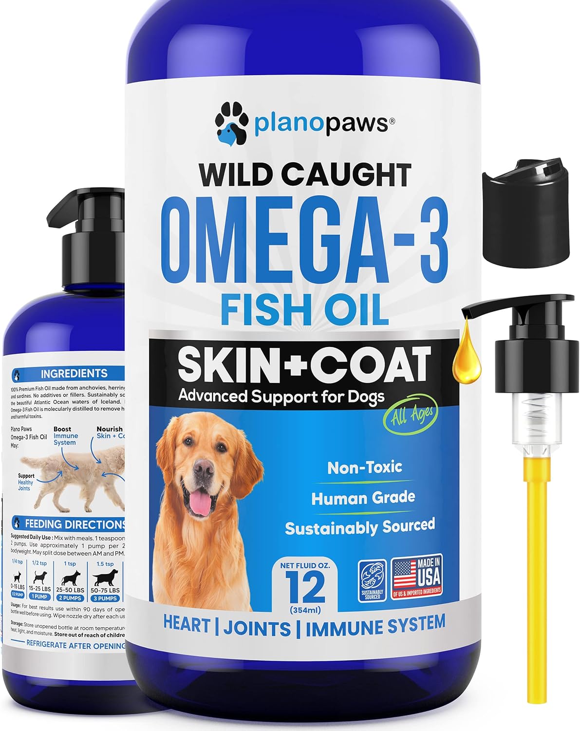 Omega 3 Fish Oil for Dogs - Better Than Salmon Oil - Dog Fish Oil Supplement to Reduce Shedding & Itching - Supports Joints, Brain, and Heart Health - Skin and Coat Supplement - Liquid Fish Oil - Image 9