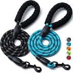 2 Pack Dog Leash, 4/5//6 FT Heavy Duty Nylon Rope Pet Leashes with Comfortable Padded Handle, Reflective Dog Leashes for Small Medium and Large Dogs (5FT-1/2,Black/Black) - Image 14