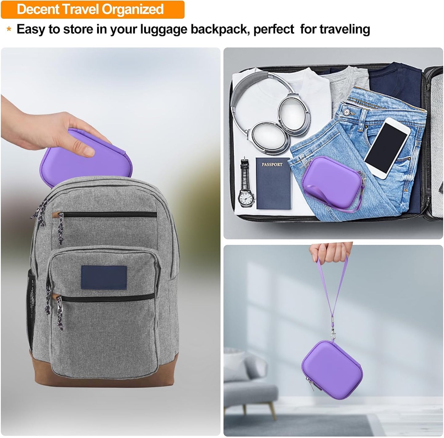 Elonbo Carrying Case for Bitzee Disney/Bitzee Magicals/Bitzee Interactive Toy Digital Pet, Bitzee Digital Virtual Toy Hard Travel Bag, Electronic Pets Toys Storage Cover Holder, Purple - Image 6