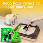 Leak proof doggie waste bag filled and tied securely with five inch handles