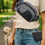 Dog Walking Fanny Pack with Removable Treat Pouch & 2 Retractable 300ml Water Bottle Holders, No Spill Magenetic Clasp - Hands-Free Pouches Training Waist Bag for Dog Owners, Poop Bag Dispenser - Image 7