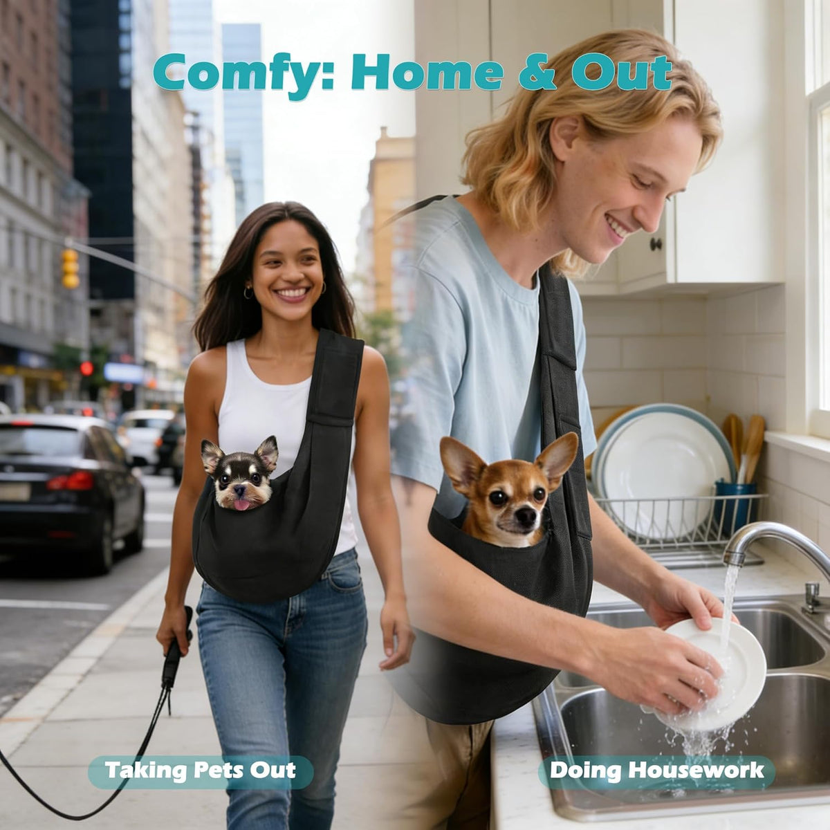 Pawaboo reversible dog carrier pouch for small pets