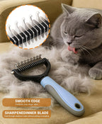All-in-One Pet Grooming Kit - Long Hair Cat Grooming Kit & Dog Set, Includes Double-Sided Comb, Shedding Comb, 2 Knotting Combs & Massaging Comb - Image 9