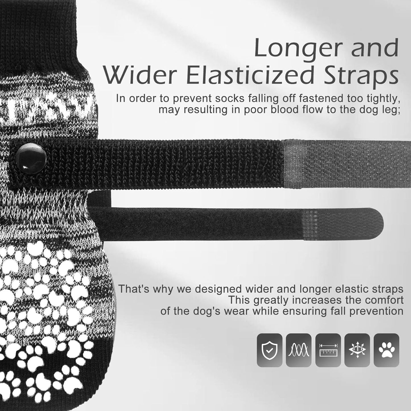 EXPAWLORER 6Pcs Anti-Slip Dog Socks to Prevent Licking Paws,Dog Shoes for Hot Pavement,Dog Booties Traction Control on Hardwood Floor,Boots & Paw Protectors, for Puppy Small Medium Large Senior Dogs - Image 9