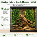 Two pack snake habitat hanging vines with suction cups