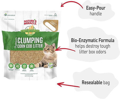 Nature's Miracle premium cat litter bag showing dust-free feature